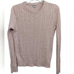(1255)Merona Baby Pink Crew Neck Knit Sweater Size Medium